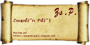 Zsupán Pál névjegykártya